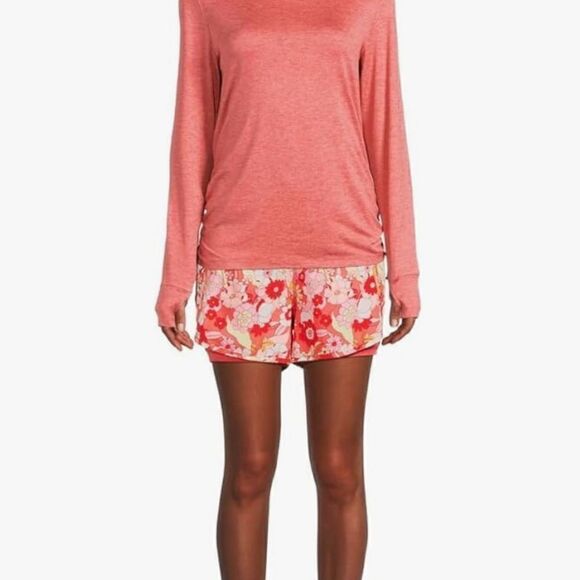 Avia‎ Women's Pull-on Active Running orange Bike Shorts Hidden Zip Pockets small - Picture 2 of 6